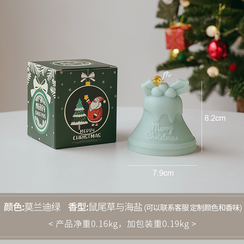 Wholesale Artisan Christmas Bell-Shaped Scented Wax Candle for Festive Decor