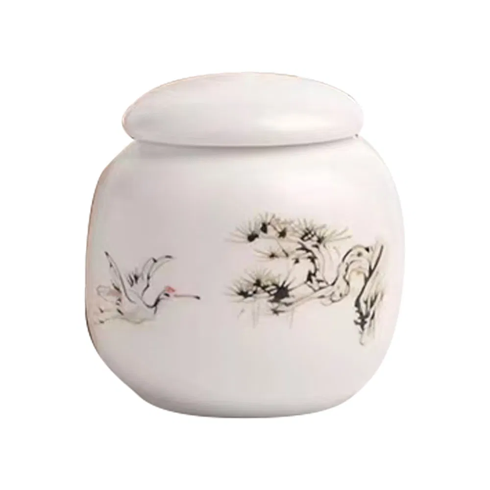 Custom Ceramics Cremation Urn American Style Funeral Decorative Ceramic Urns for Adult Ashes