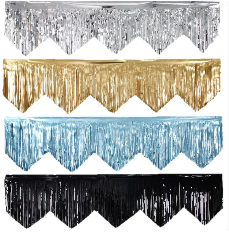 Thickened Wavy Rain Silk Banner Pet Birthday Party Background Wall Decoration Hanging Flower Tassel Graduation