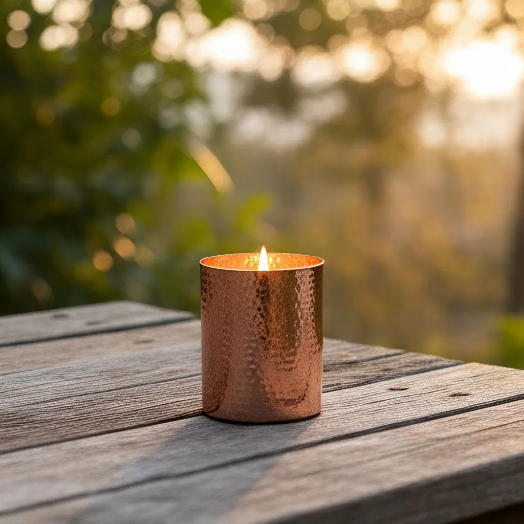 Rustic Iron Hammered Candle Holder for Elegant Home Decor