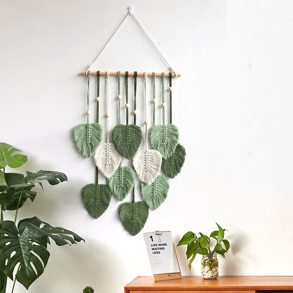 Macrame Leaf Wall Hanging Boho Home Decor Decorative Art for Bedroom Mi29354