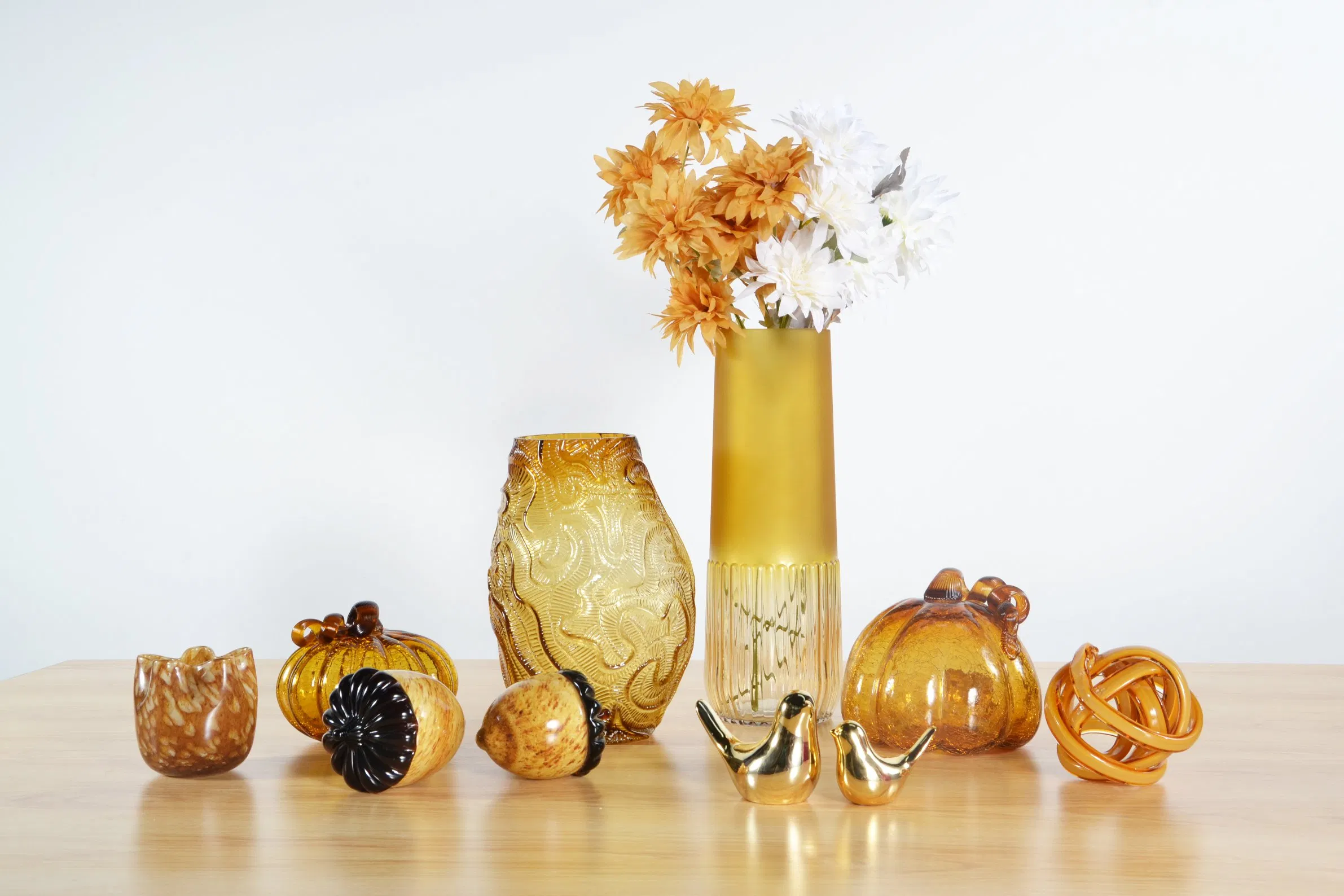 Glass Arts Crafts Creative Golden Ceramic Bird Handicraft Small Ornaments