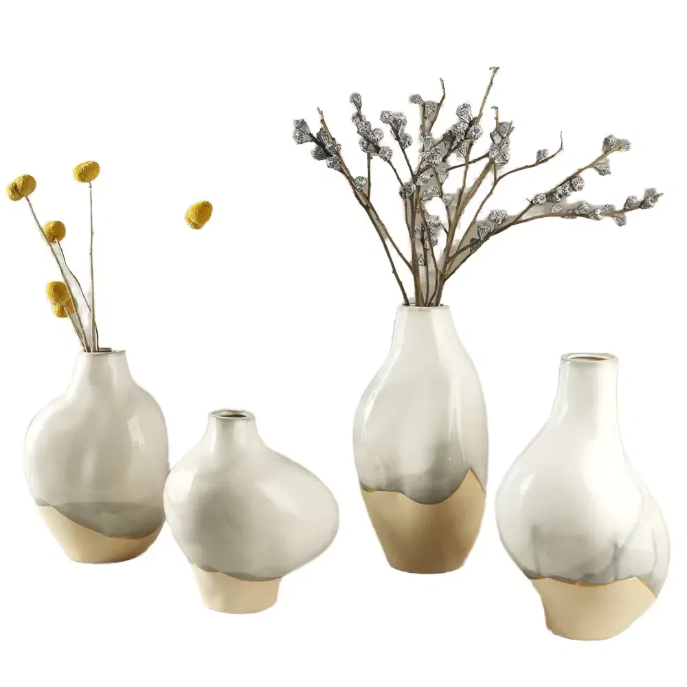 Hand-Shaped White Ceramic Vase Elegant Rustic Design for Home Decor