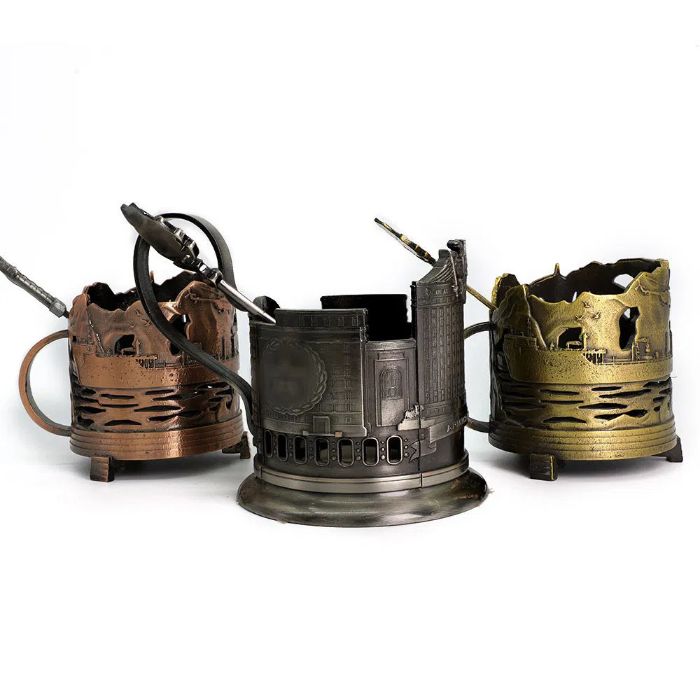 Custom Metal Antique Bronze Decorative Cup Holder High Quality Metal Craft