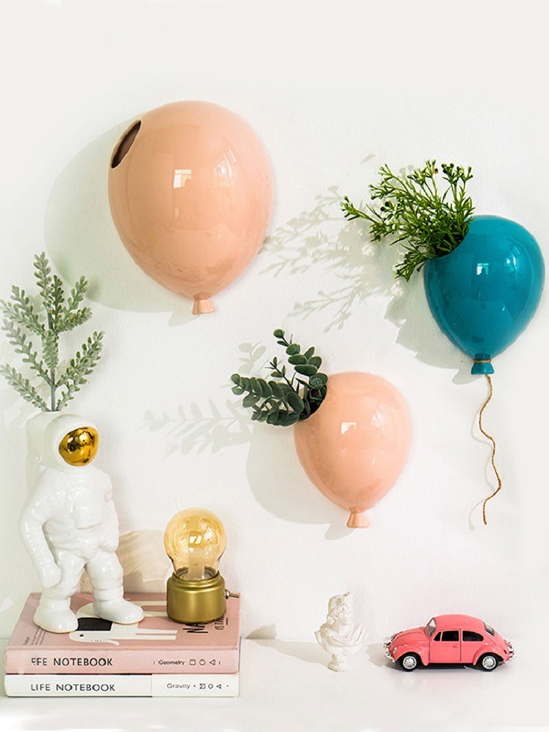 Wall Hanging Vase Decoration Ceramic Balloon Living Room Decorative Vase Restaurant Bedroom Office Hotel Bar Home Decoration Bl13576