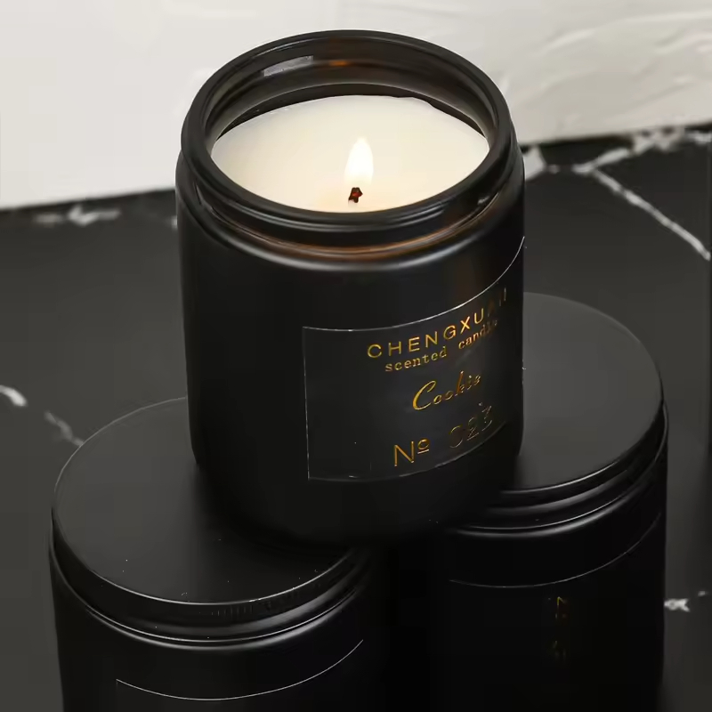 Craft &amp; Kin Premium Lavender Woods Candle Black Scented Candles for Men Long Lasting with 45 Hour Burn Time, Soy Candle Aromatherapy at Home Gift