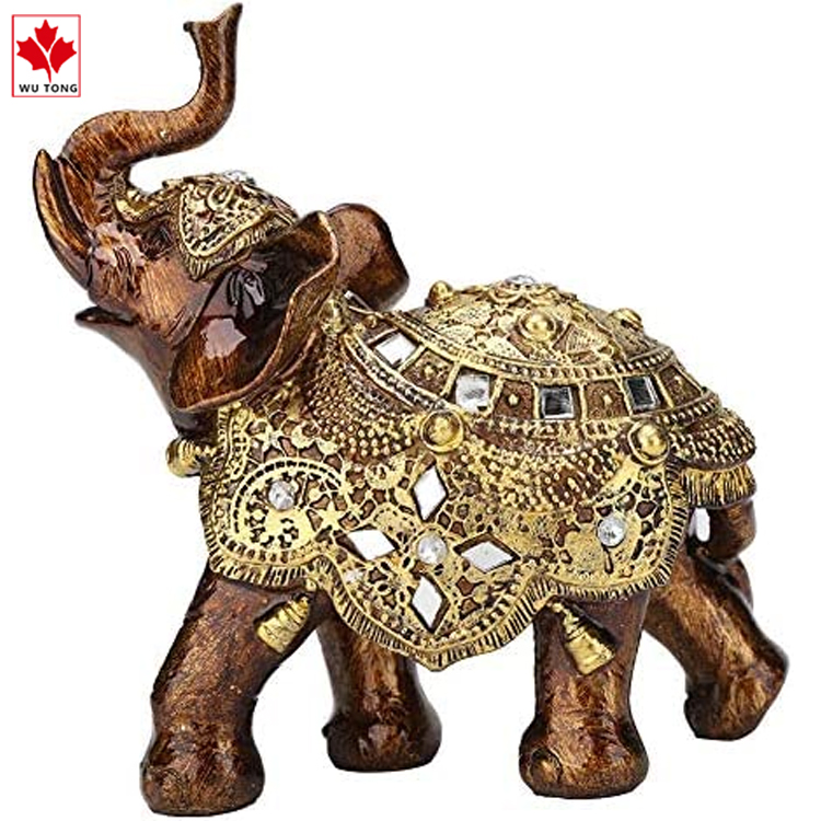 Resin Ornament Wood Grain European Style Home TV Cabinet Craft Decoration Elephant Statue
