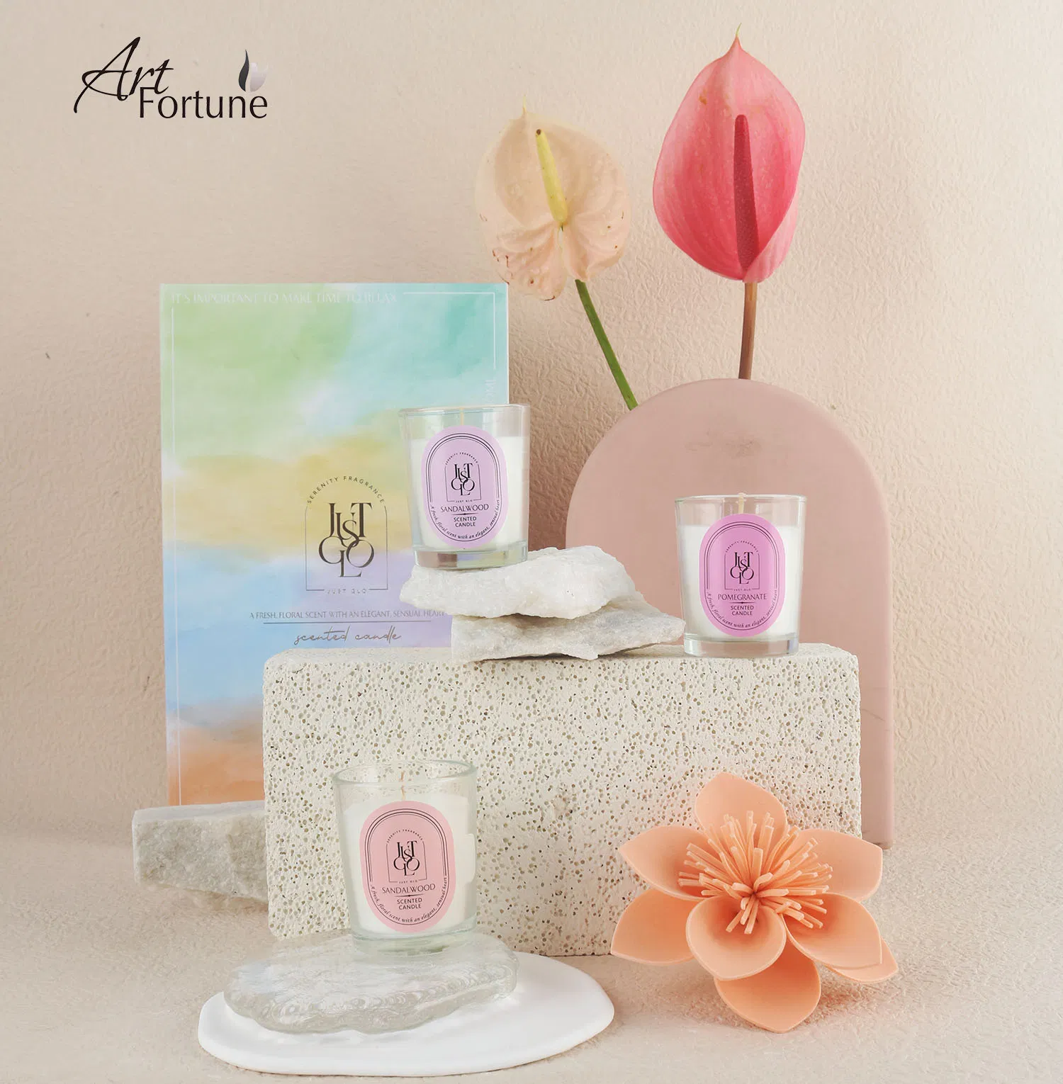 Wholesale Private Label Customized Scented Soy Wax Glass Candle for Home Decoration and Holiday Seasonal Gift