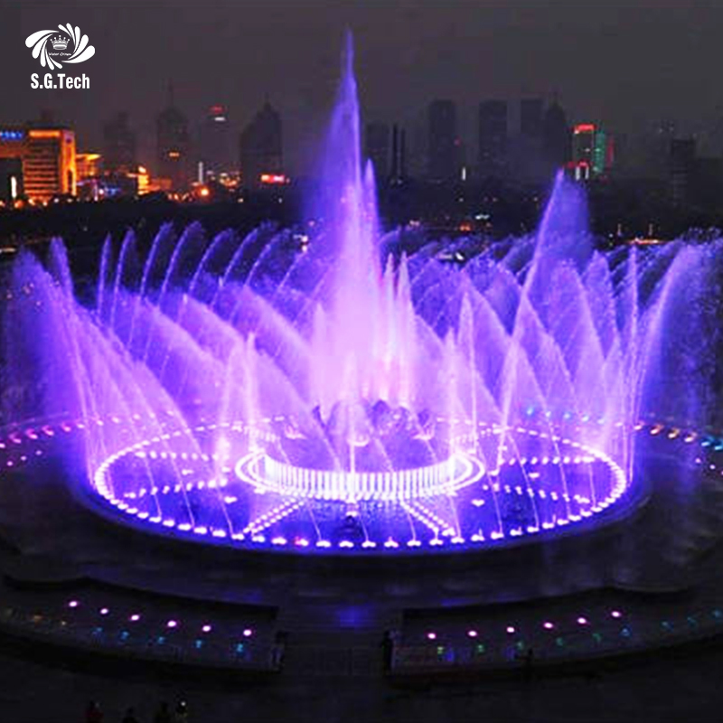 Water Crown Modern Outdoor Decorative Large Project Show Music Dancing Water Fountain with Lights