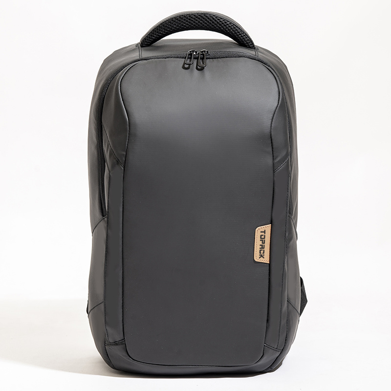High Quality Black Leather Backpack Large Capacity Business Travel Bag Simple Laptop Backpack Durable Fabric Classic All-Match Series