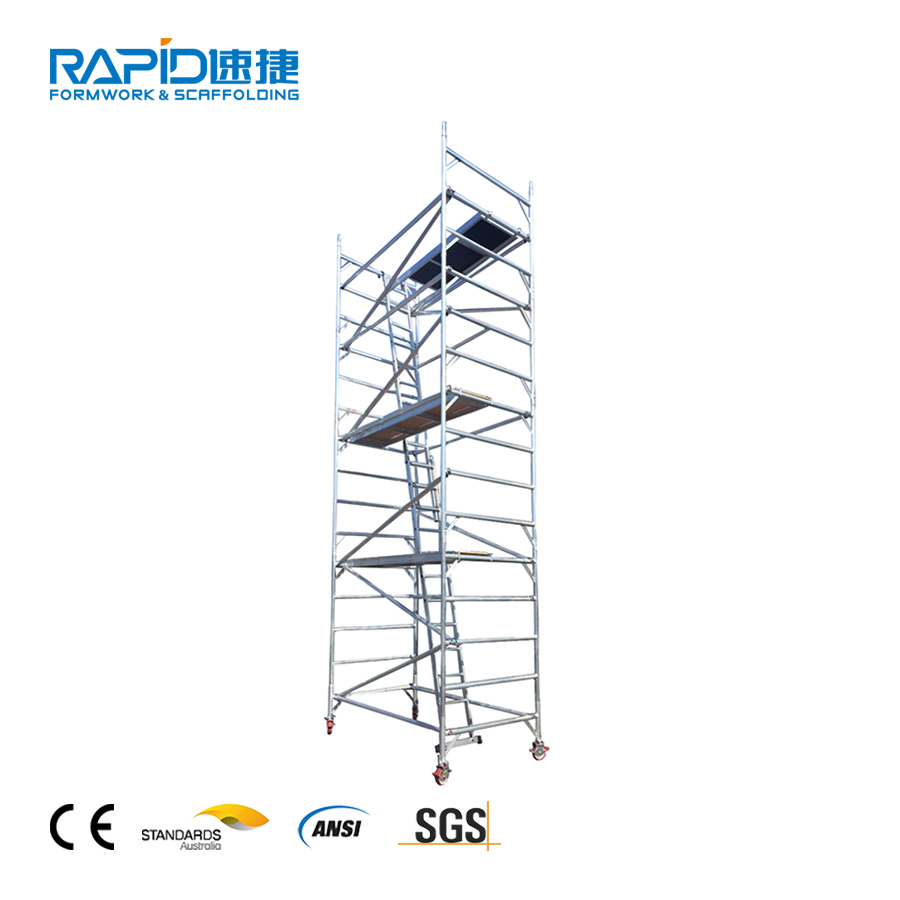 Aluminum Tubular Scaffold Ringlock Frame Steps Mobile Scaffolding System