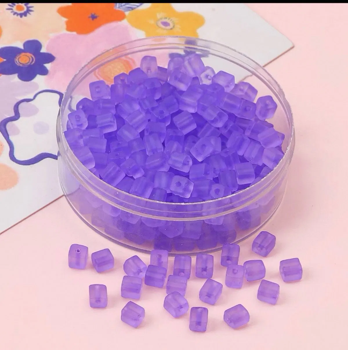 Cube Glass Seed Beads High Quality 25kg MOQ Round Hole Options