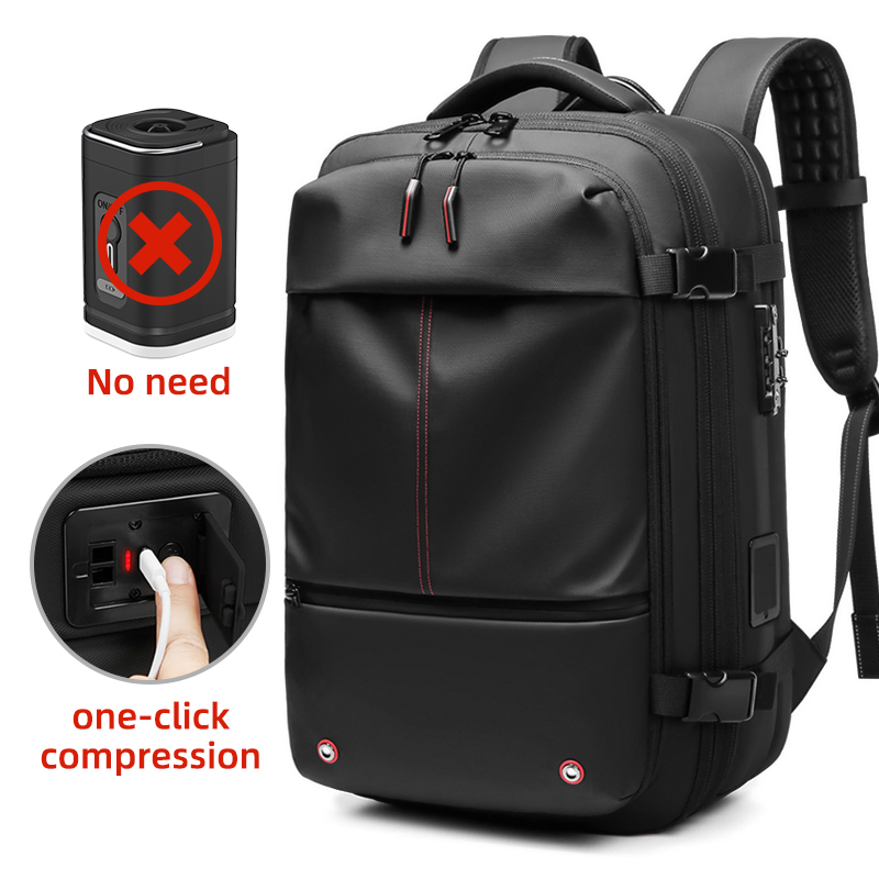 Premium Material Waterproof One-Button Compression Bag Anti-Theft Laptop Compressing Backpack