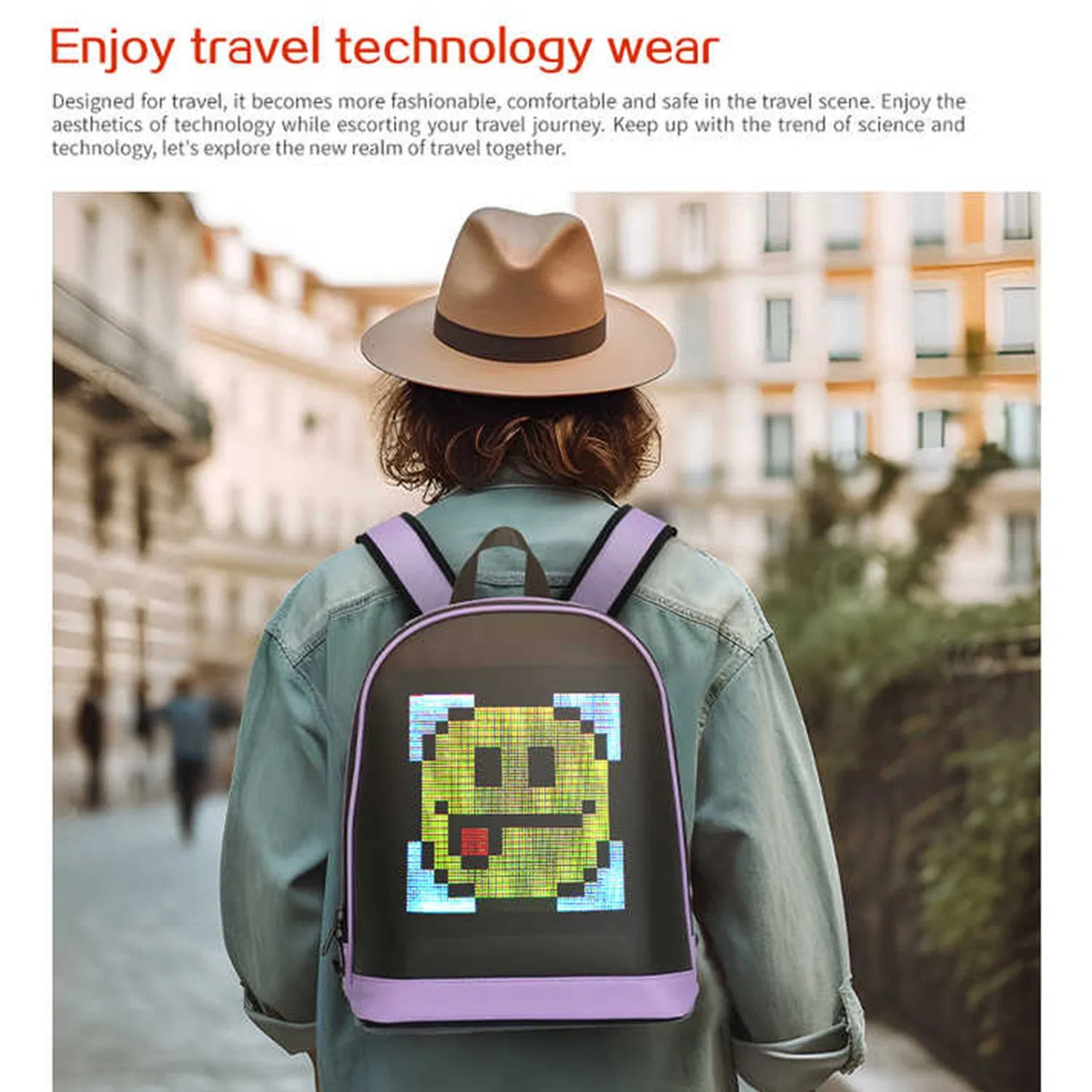 Luxury Unisex Smart Waterproof School Bags LED Screen Travel Backpack USB Charging