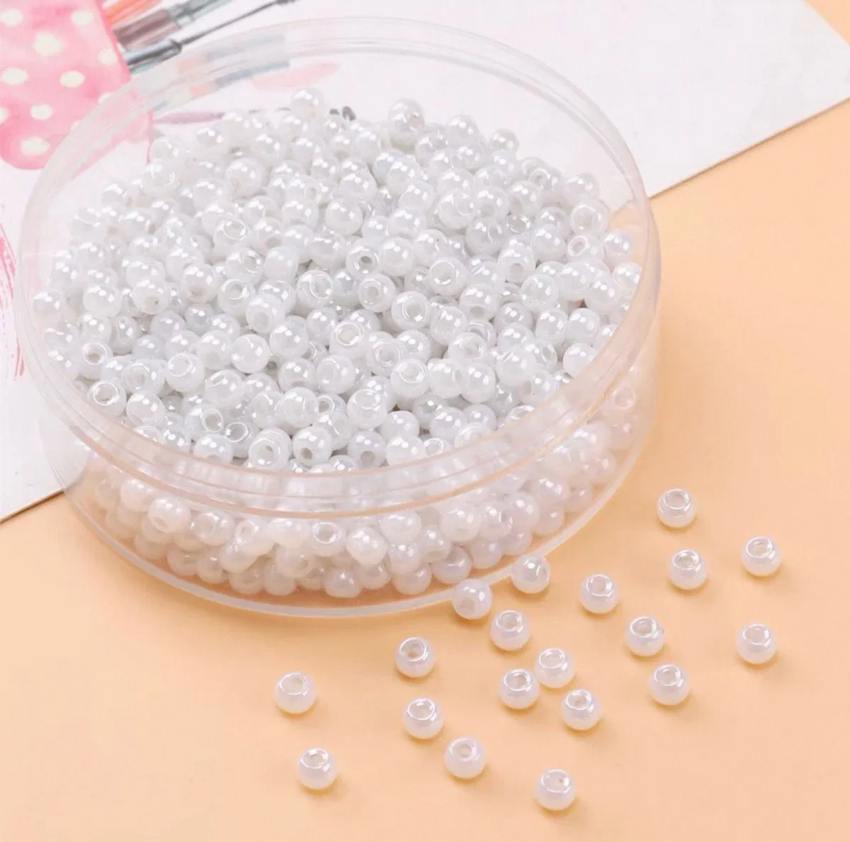 Round Hole Vivid Glass Beads for Creative Jewelry Making Projects