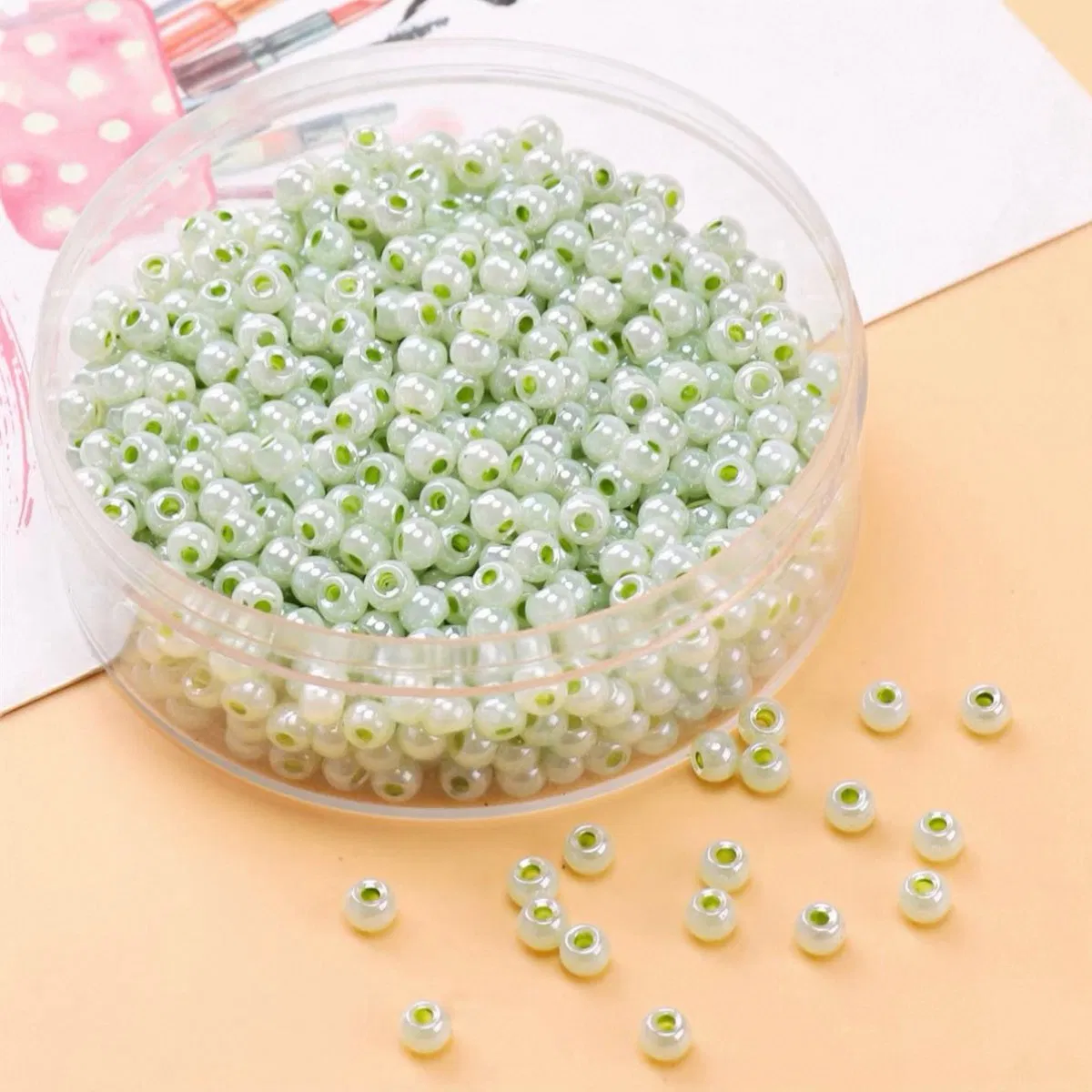 Vivid Round Hole Glass Beads for Colorful Jewelry DIY Projects