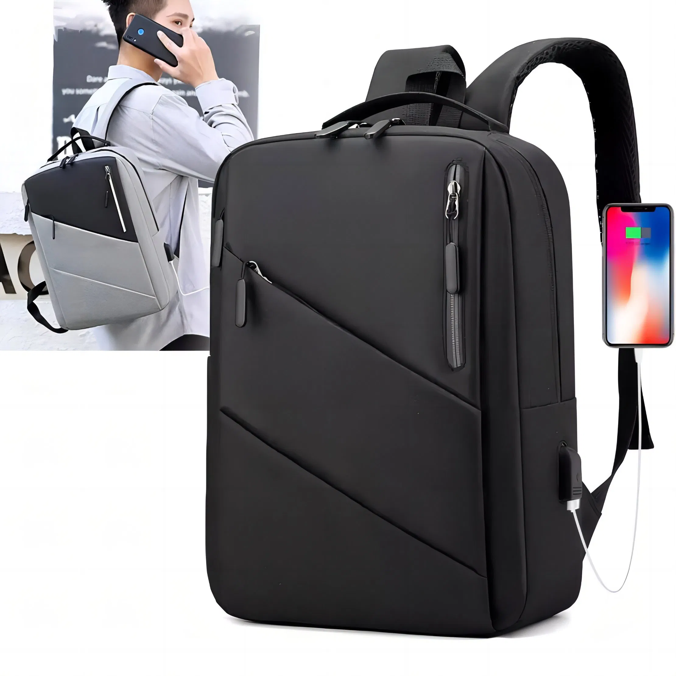Custom Business Waterproof School Laptop Bags Pack Supplier USB Charging Travel Mochilas Women Men Smart Travel Backpack for Men