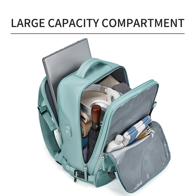 Luxury 16-Inch Laptop Independent Shoe Storage USB Charging Smart Commuter Backpack