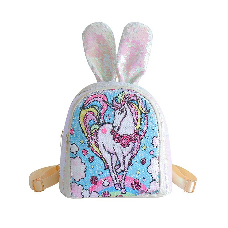 Sequined Backpack Cartoon Cute Little Ears Clutch Bag Luxury Bag Designer Handbags Fashion Bag Lady Bag Travel Backpack
