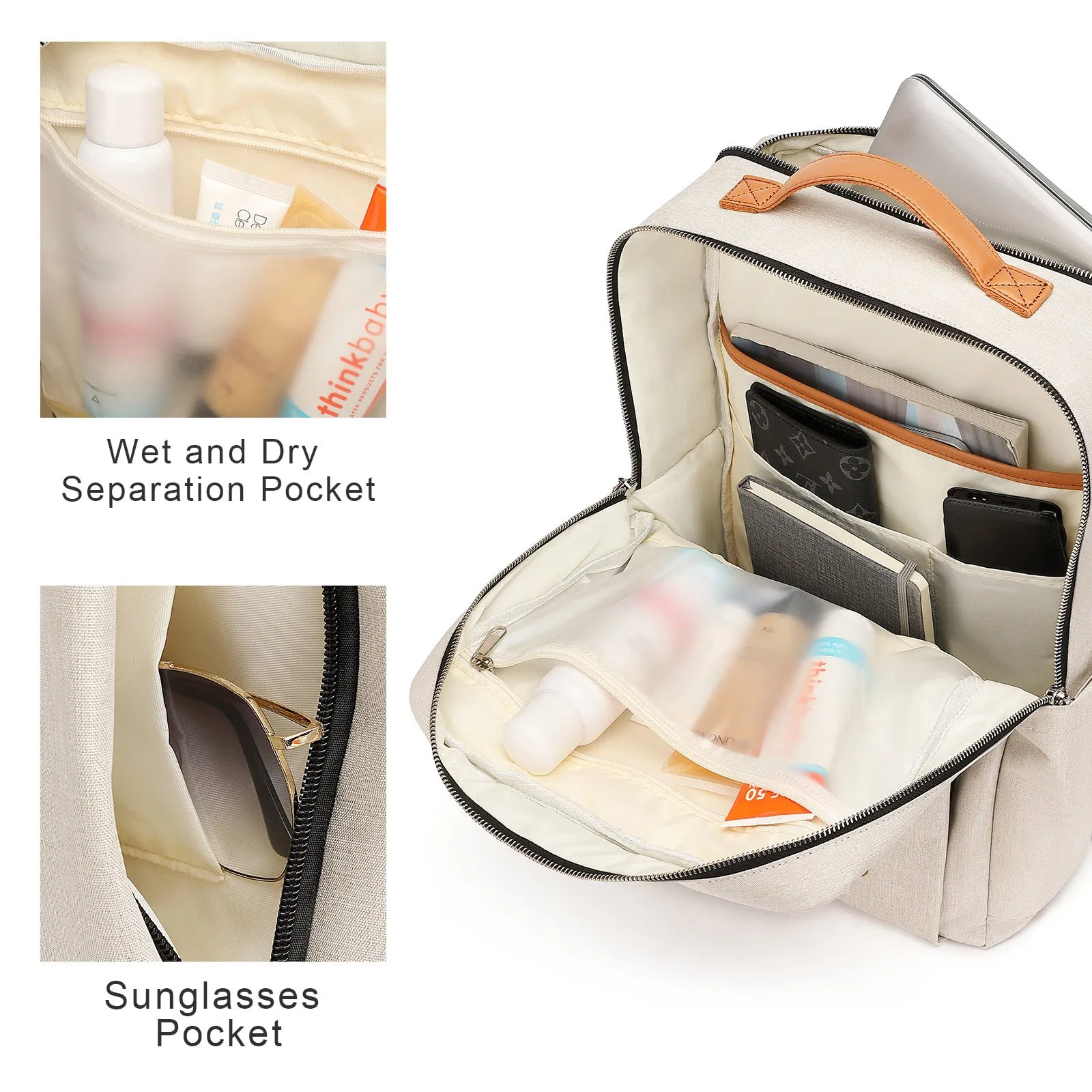 Fashion Urban Travel Work Anti-Theft USB Charging Casual Daily Carry Business Travel Laptop Backpack with RPET Material