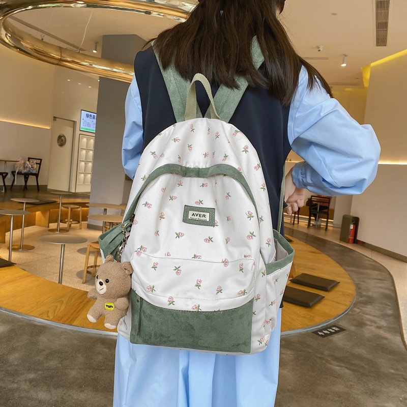 Female College Student Design Sense Instagram Style Backpack, Student Forest Series Large Capacity Spring Original Niche Backpack