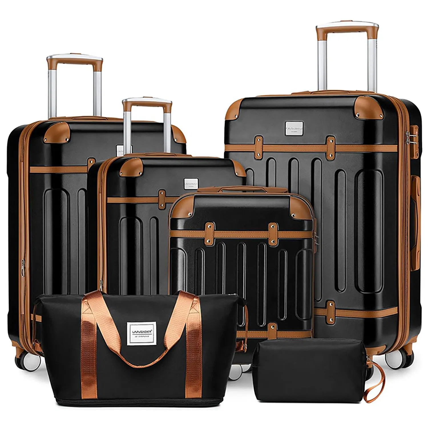 ABS Soft-Grip Handle Secure Locking Adjustable Dividers Chic Design Travel-Essential Suitcase Trolley Travel Luggage Set