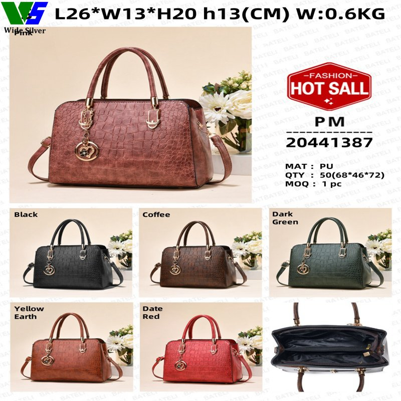 Wide Silver Modern Style Ladies High Quality Fashion Handbag New Collection