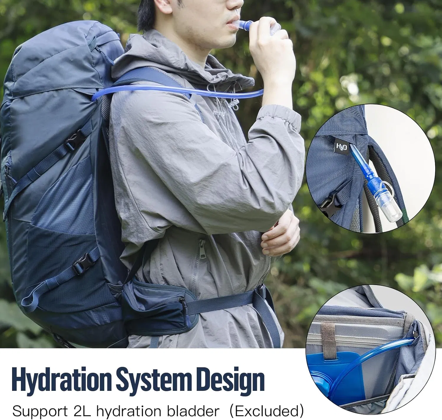 Outdoor Hiking Backpack with Hydration System Compatibility and Rain Cover for Adventurous Trips