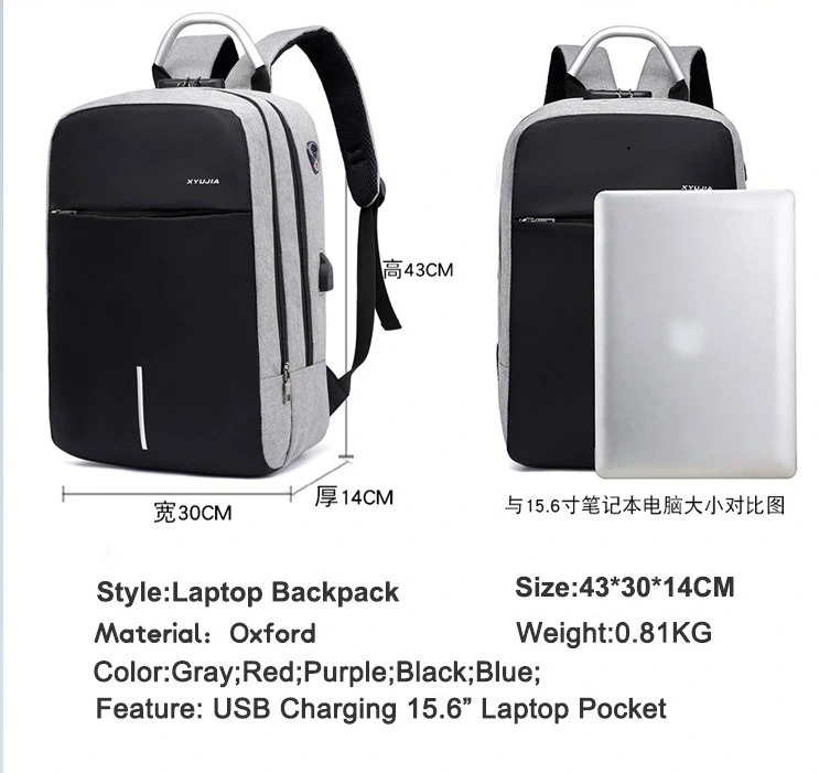 Computer Bag Bagpack Travel Back Pack Smart Laptop Backpack with USB Charging Port