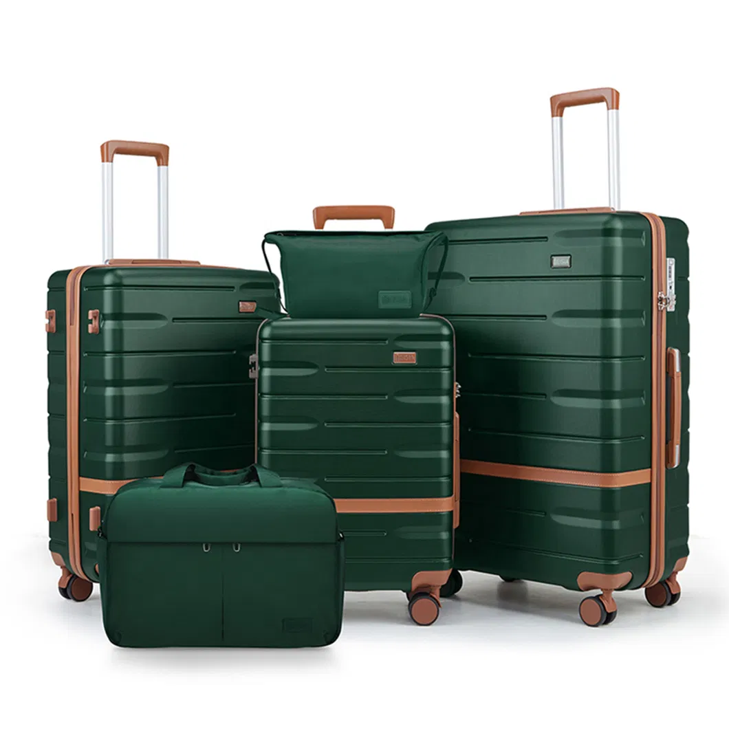 Shatterproof Multi-Directional Rubber Wheels Telescopic Stainless Steel Handle Tsa Lock Expandable Capacity Aluminum Trolley Travel Luggage Set