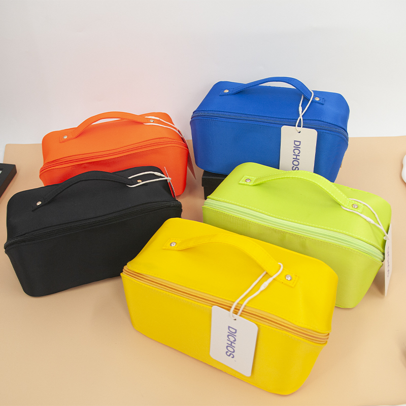 Women Colorful Hot Sell Custom Promotion Makeup Beauty Portable PU Leather Waterproof Toiletry Pouch Travel Fashion Multifunctional Brush Cosmetic Bag