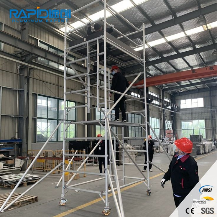 Aluminum Tubular Scaffold Frame Steps Mobile Ringlock Scaffolding System