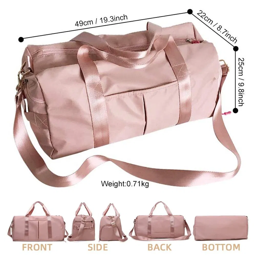 Fashion Promotion Custom Dry Wet Sport Duffel Holdall Training Yoga Travel Overnight Weekend Shoulder Tote Shopping Shoes Compartment Gym Bag