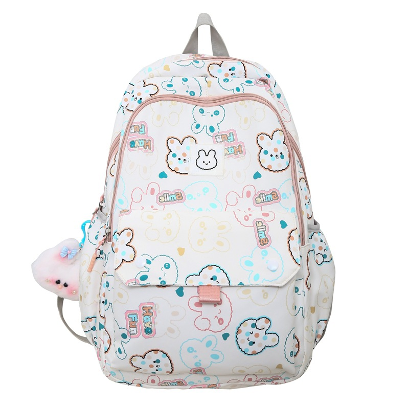 Cute Cartoon Pretty Rabbit Printed Casual Girl Boy Student School Backpack