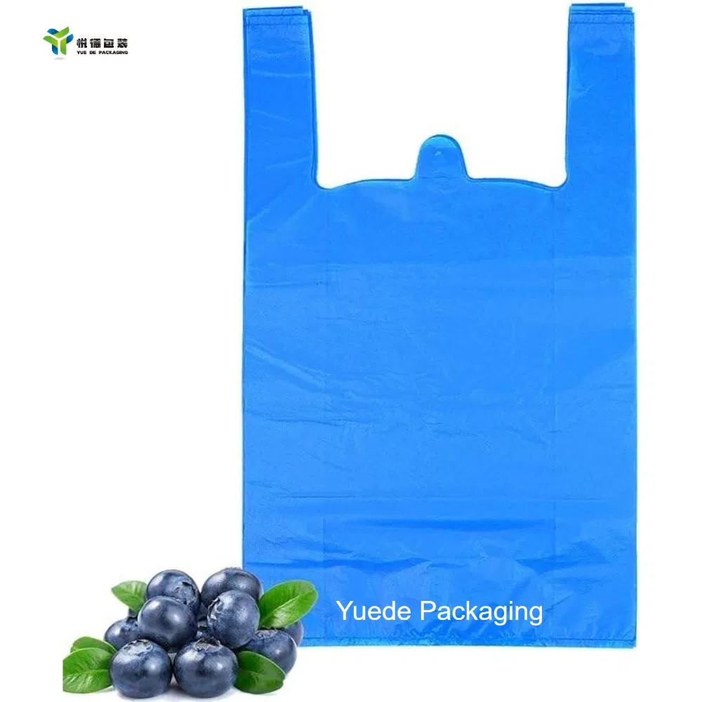 PE Blue Custom Print T Shirt Shopping Bags Have Grs Certification 100 Recycled Durable Eco-Friendly Polyester Carry Bag with Own Logo