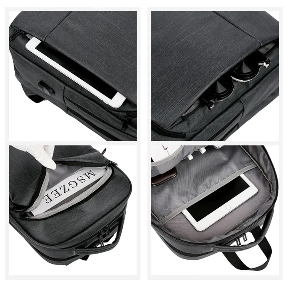 Business Smart Waterproof Laptop with USB Charging Port Travel Durable Backpack