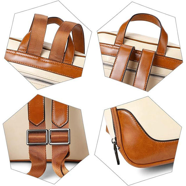 Luxury Anti Theft PU Leather Convertible Backpack Women School Laptop Custom OEM