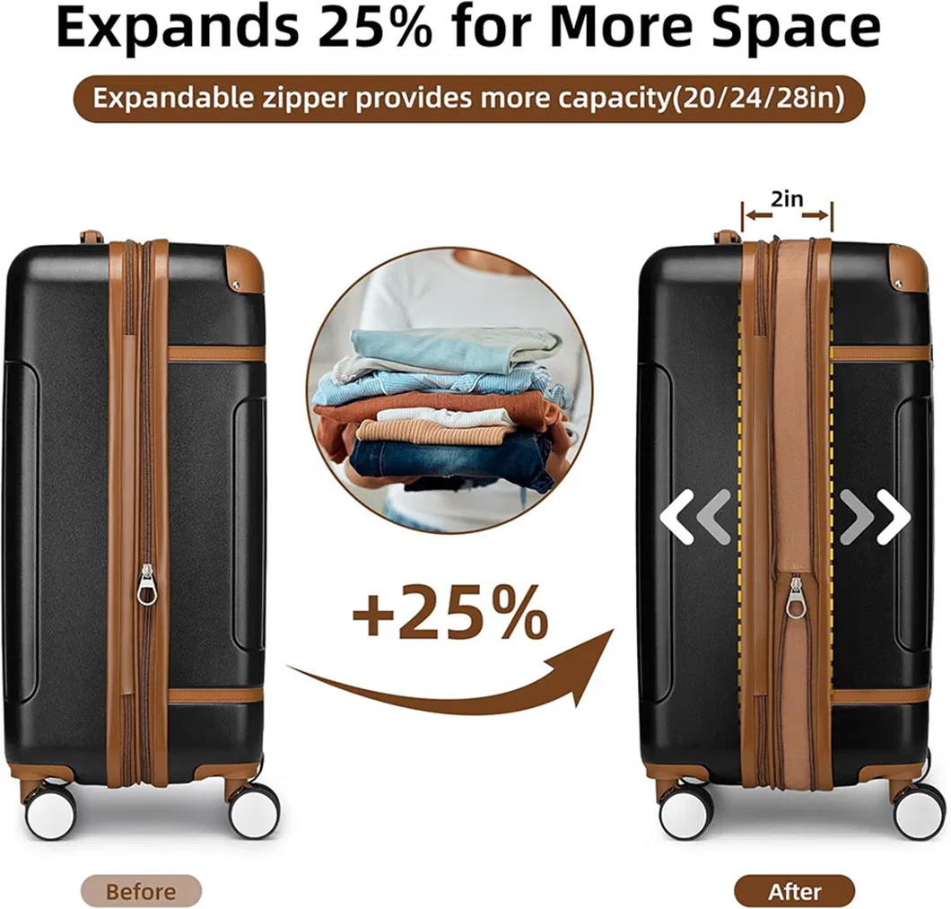 ABS Soft-Grip Handle Secure Locking Adjustable Dividers Chic Design Travel-Essential Suitcase Trolley Travel Luggage Set