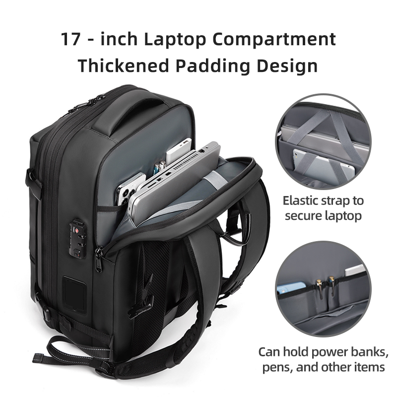 Premium Material Waterproof One-Button Compression Bag Anti-Theft Laptop Compressing Backpack