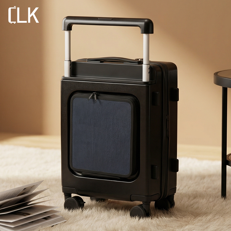 High-Efficiency Solar Charging System on Both Sides Dual Access Design PC Shell Wide Handle Quiet Detachable Rollers Lightweight Suitcase