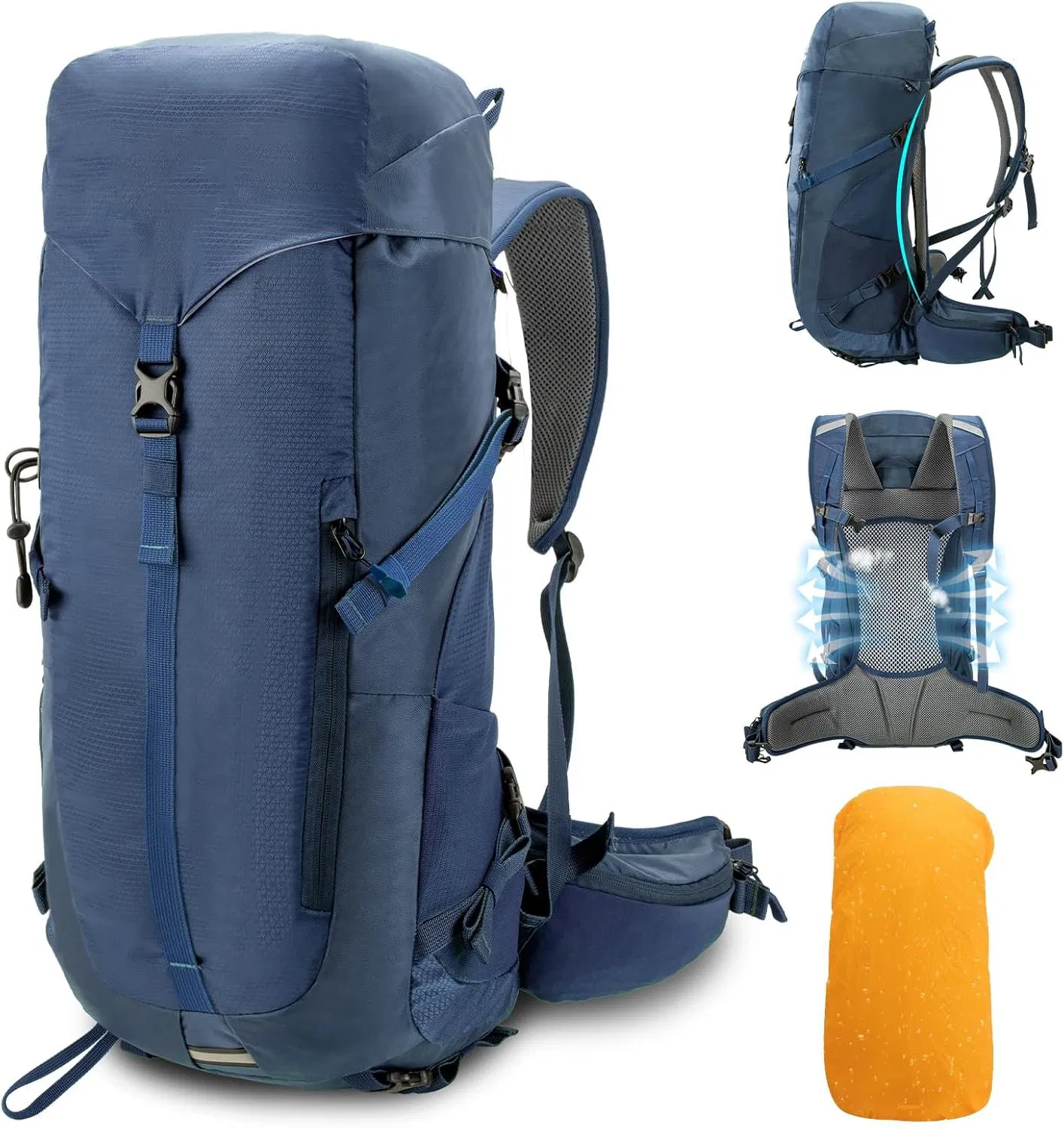 Outdoor Hiking Backpack with Hydration System Compatibility and Rain Cover for Adventurous Trips