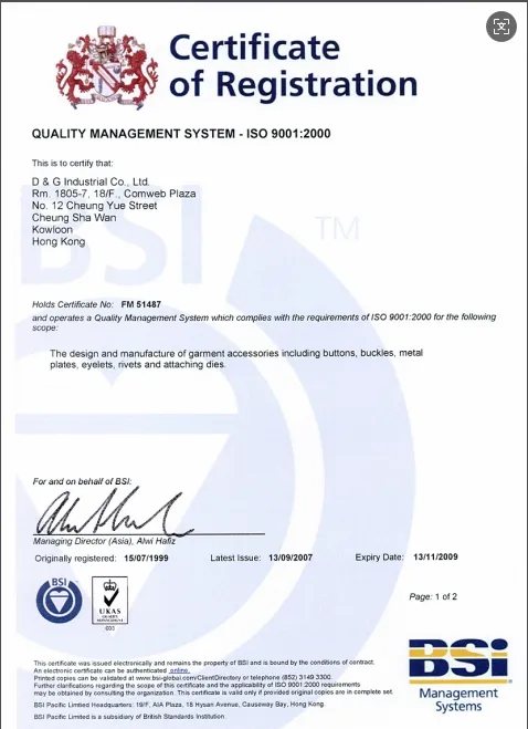 ISO 9001 Certificate