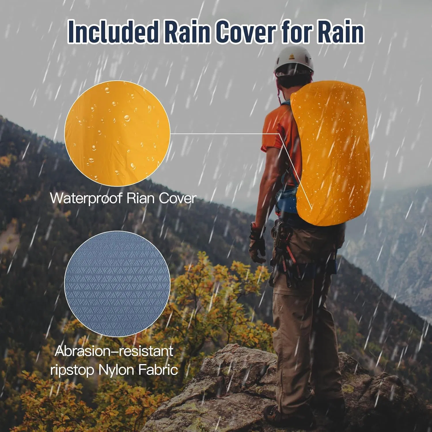 Outdoor Hiking Backpack with Hydration System Compatibility and Rain Cover for Adventurous Trips