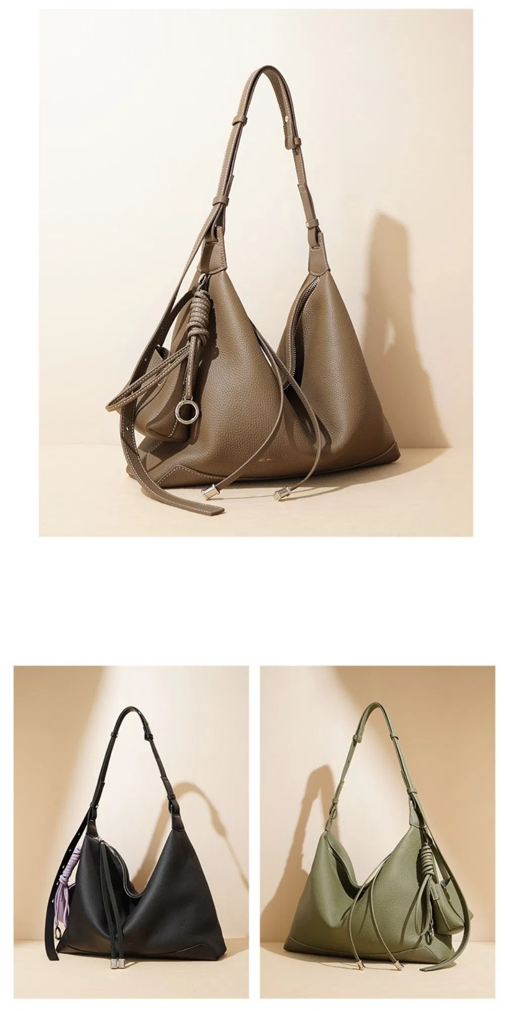 Luxury Genuine Top Grain Leather Tote Bag for Women, Large Capacity Soft Shoulder Handbag, Elegant Daily Purse