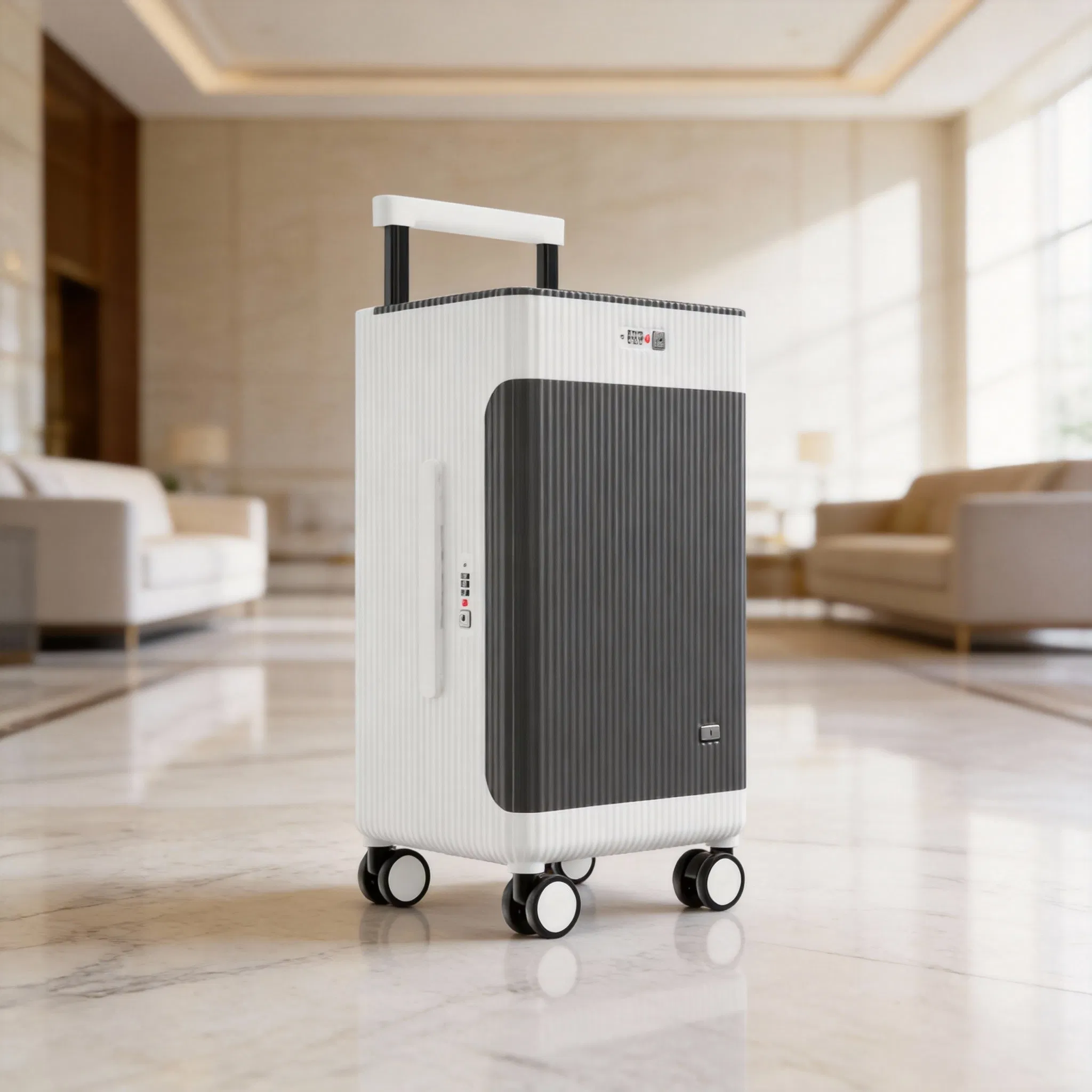 Trolley Suitcase Featuring Front Open Design and Tsa Lock System