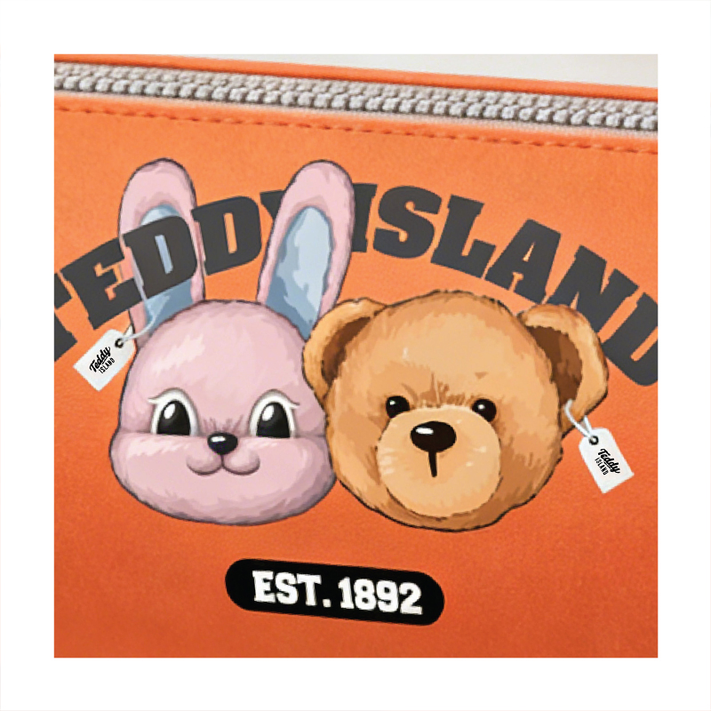 Soft Cute Teddy Island Cosmetic Bag Lightweight Portable Travel Toiletry Organizer Spacious Storage for Daily Use and Vacation