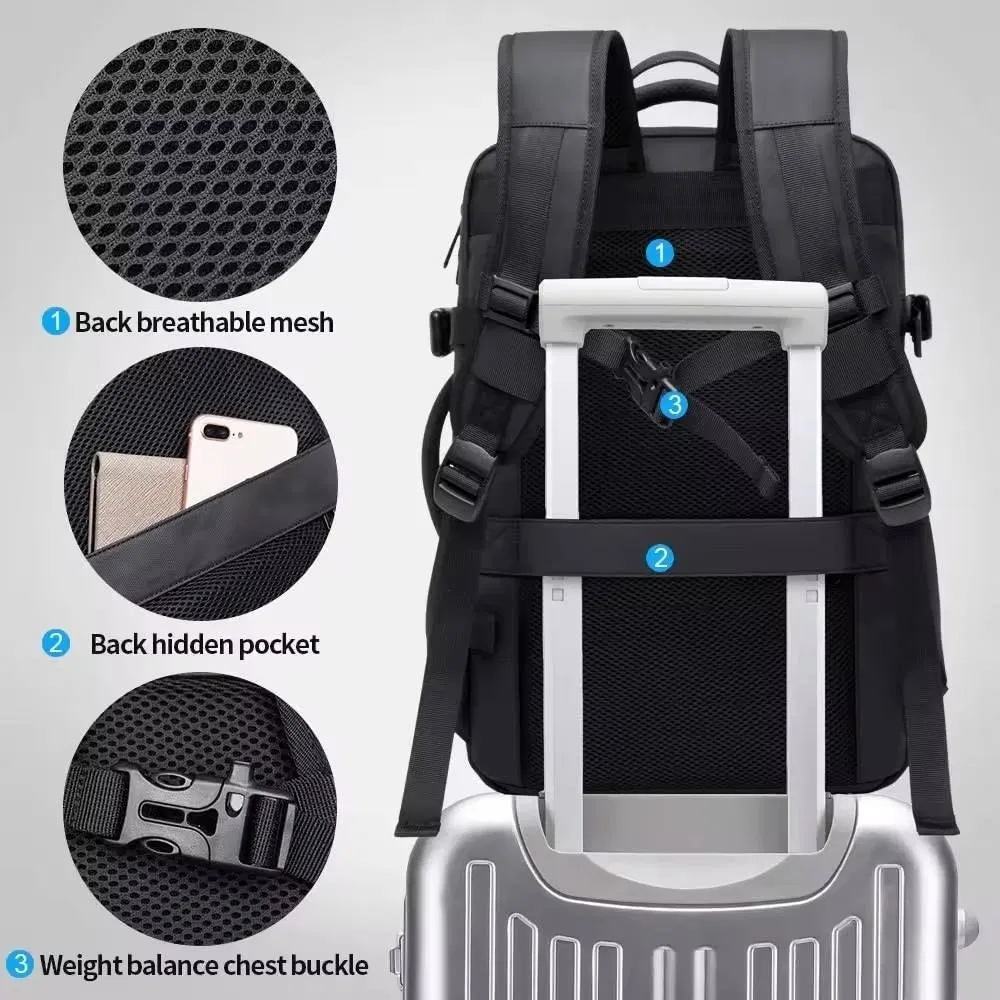 Men Laptop Backpack USB Charging Durable School Smart Waterproof Backpack Anti Theft