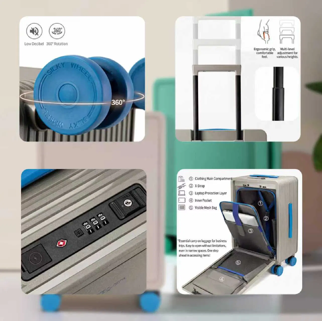 All-in-One Travel Bag Unibody PC Shell Front Quick-Access Tech Organized Travel Solution