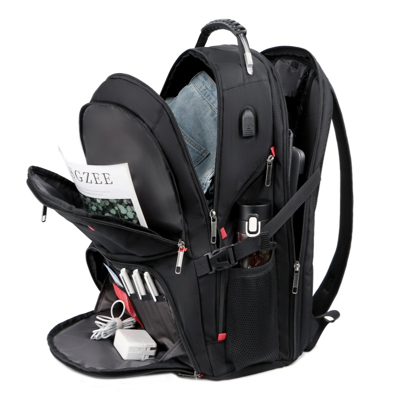 Stylish Durable Waterproof 16 ” Men's and Women's Business Travel Anti-Theft USB Laptop Backpack for Professionals and Students on The Go