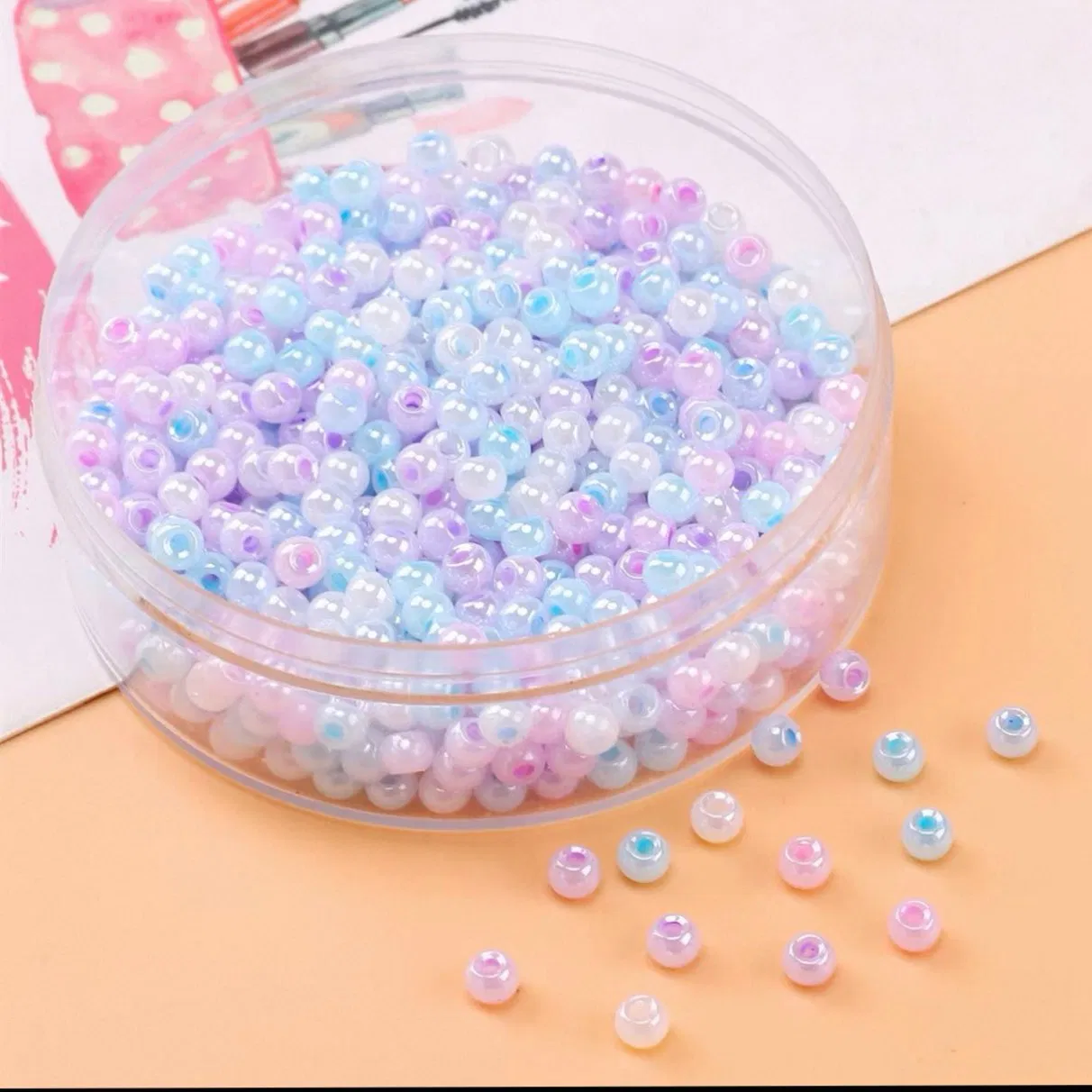 Round Hole Vivid Glass Beads for Creative Jewelry Making Projects